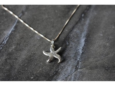 925 Sterling Silver Starfish Chain With Pendant Italy