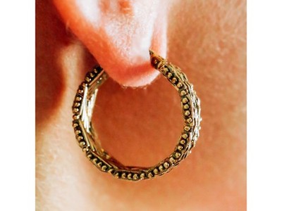 925 Sterling Silver Gold Plated Earrings Italy