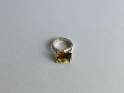 Vintage 925 Sterling Silver Heliodor Ring Size 6.75