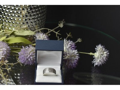 925 Sterling Silver CZ Band Ring Size 10