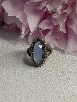 925 Sterling Silver Crystal & CZ Ring Size 9