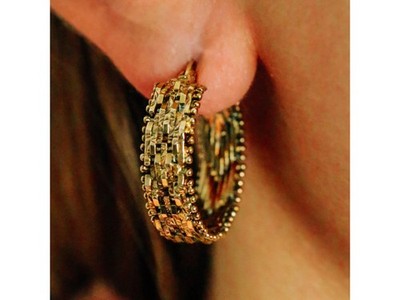 925 Sterling Silver Gold Plated Earrings Italy