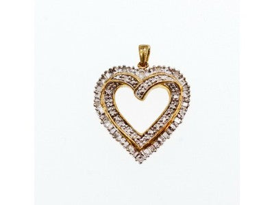 925 Sterling Silver Gold Plated "Heart" Pendant