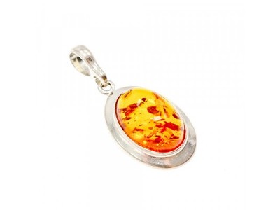 925 Sterling Silver Amber Pendant