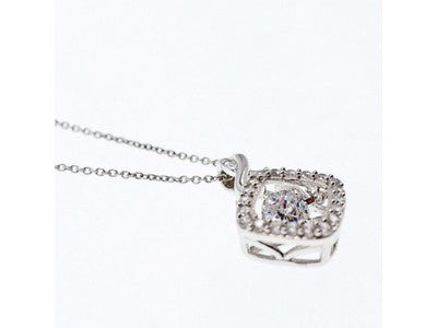 925 Sterling Silver CZ "Glitter" Chain With Pendant