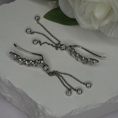 Ear Climbers Ear Crawlers 925 Sterling Silver Cz Earrings