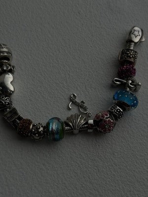 Donatella 925 Sterling Silver 19 Charms Bracelet