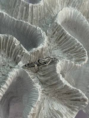 925 Sterling Silver CZ Heart Ring Size 8