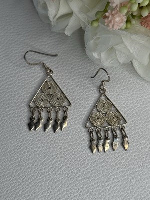 925 Sterling Silver Earrings Length 1.70 Inch