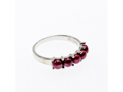 925 Sterling Silver Cherry Pearls Ring Size 7
