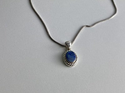 925 Sterling Silver Opal Chain With Pendant