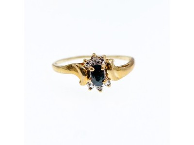 10K Yellow Gold Spinel & Diamonds Ring Size 8.5