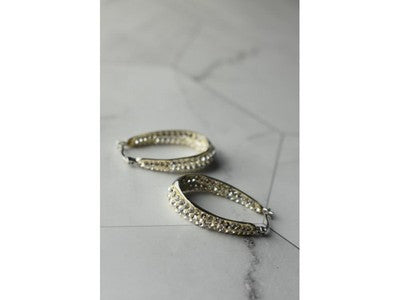 925 Sterling Silver CZ "Glitter Drops" Earrings