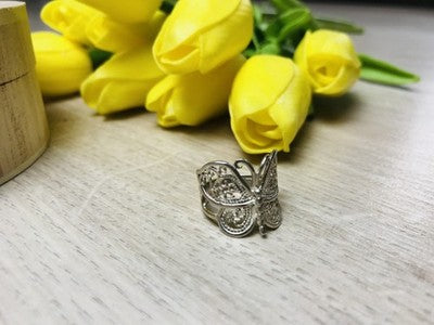 925 Sterling Silver "Openwork Butterfly" Ring Size 6.5