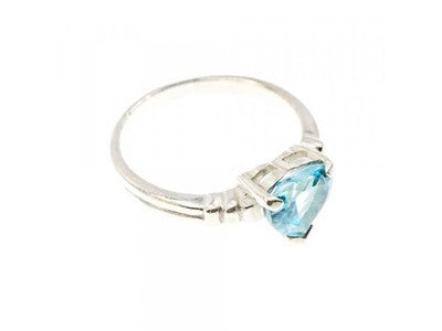 925 Sterling Silver Topaz "Heart" Ring Size 8
