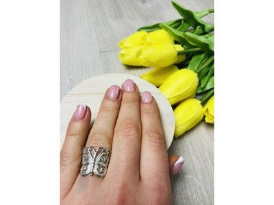 925 Sterling Silver "Openwork Butterfly" Ring Size 6.5