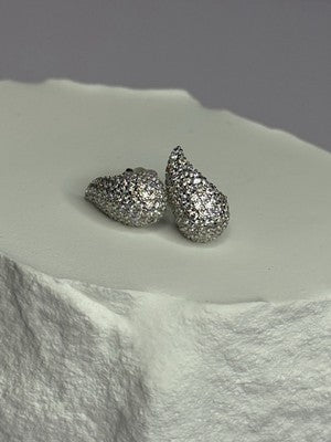 925 Sterling Silver Beautiful CZ Earrings Length 0.55