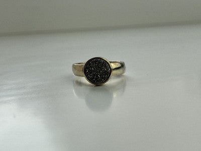 925 Sterling Silver Pyrite Ring Size 5.5