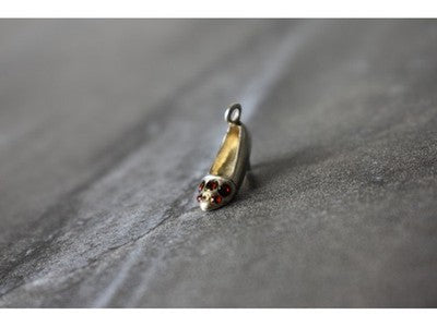 925 Sterling Silver Garnet & Heliodor "Shoe" Pendant