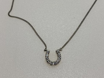 925 Sterling Silver CZ "Horseshoe" Chain with Pendant