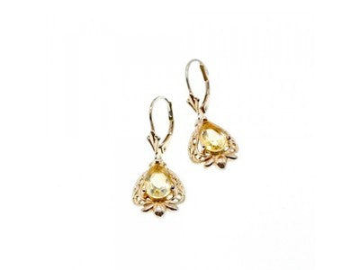 925 Sterling Silver Yellow Tourmaline Earrings