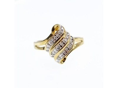 10K Yellow Gold Diamonds Ring Size 11.125