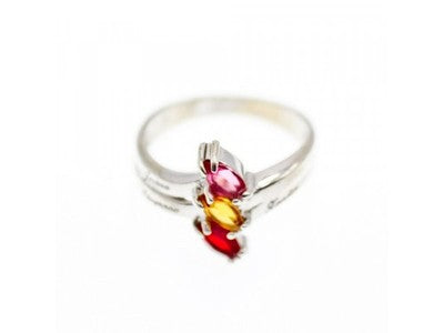 925 Sterling Silver Multicolor Spinel Ring Size 6.5