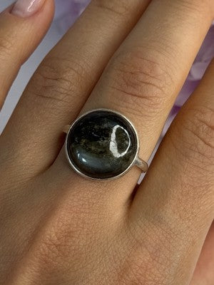 Vintage 925 Sterling Silver Labradorite Ring Size 7