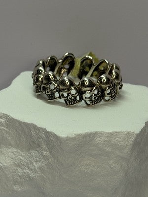 925 Sterling Silver Skull Custom Ring Size 14
