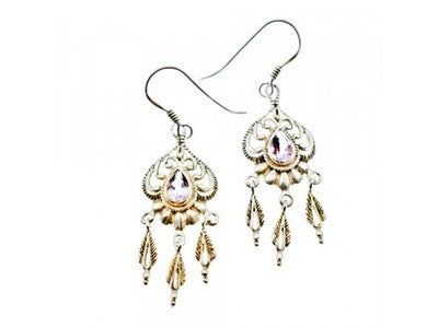 Vintage 925 Sterling Silver Amethyst Earrings