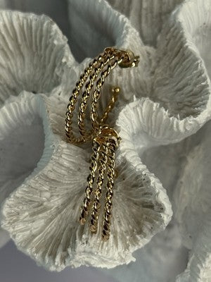 Gold Plated Earrings Length 1 Inch