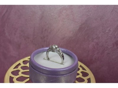 925 Sterling Silver White/Colorless Spinel Ring Size 6.5