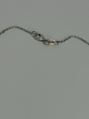 14K WHITE GOLD BLACK & WHITE DIAMONDS 0.31 CARAT NECKLACE LENGTH 16.5 INCH