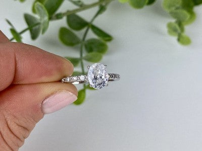 925 Sterling Silver CZ Ring Size 9.5