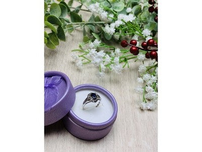925 Sterling Silver Black Spinel Ring Size 6.5
