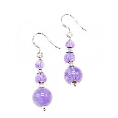 925 Sterling Silver Amethyst Earrings