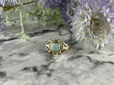925 Sterling Silver Turquoise Ring Size 9.5