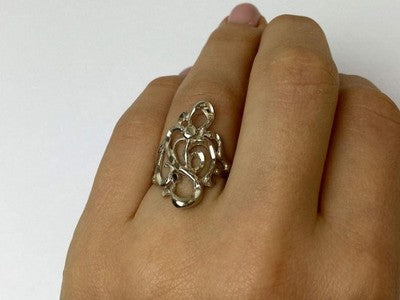925 Sterling Silver Ring Size 6.5 Italy