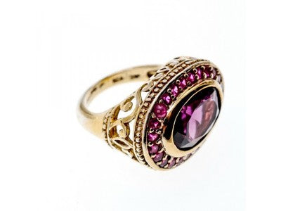 925 Sterling Silver Gold Plated CZ Ring Size 5.5
