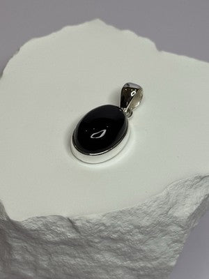 925 Sterling Silver Black Onyx Pendant Length 1.2 Inch