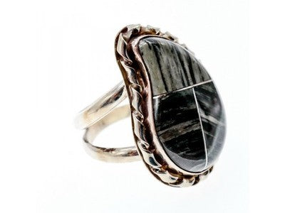 925 Sterling Silver Jasper Ring Size 8