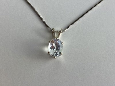 925 Sterling Silver White Tourmaline (Achroite) Chain With Pendant