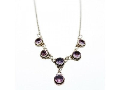 925 Sterling Silver Amethyst Necklace