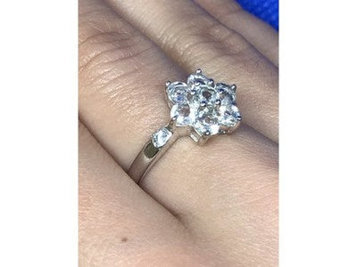 925 Sterling Silver CZ "Flower" Ring Size 8