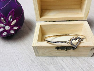 925 Sterling Silver Gold Plated "Heart" Bracelet
