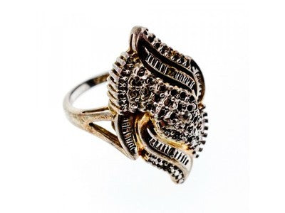 925 Sterling Silver Gold Plated Ring Size 7