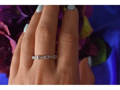 925 Sterling Silver Pink & White CZ Ring Size 10.25