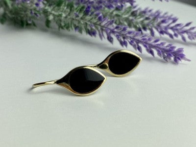 925 Sterling Silver Gold Plated Enamel Earrings