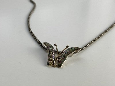925 Sterling Silver Gold Plated Haliotis Butterfly Chain With Pendant