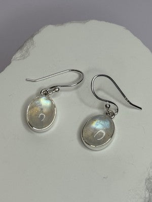 925 Sterling Silver Moonstone Earrings Length 1.1 Inch